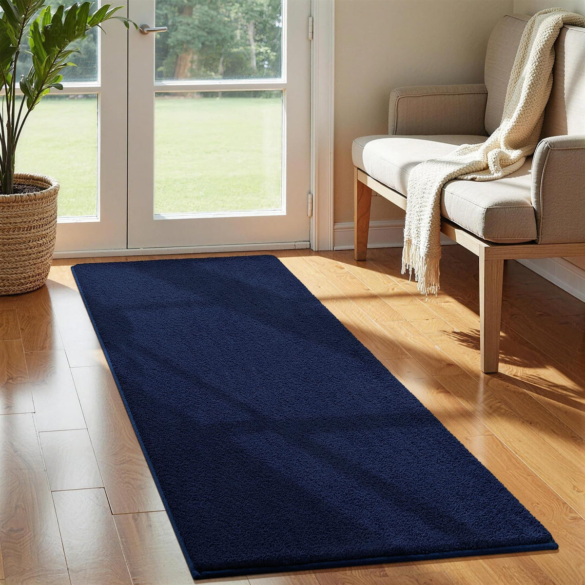 Vasofe Black Hallway Runner Rug, 2x6 Non Slip Runners, Washable Bedroom Rug