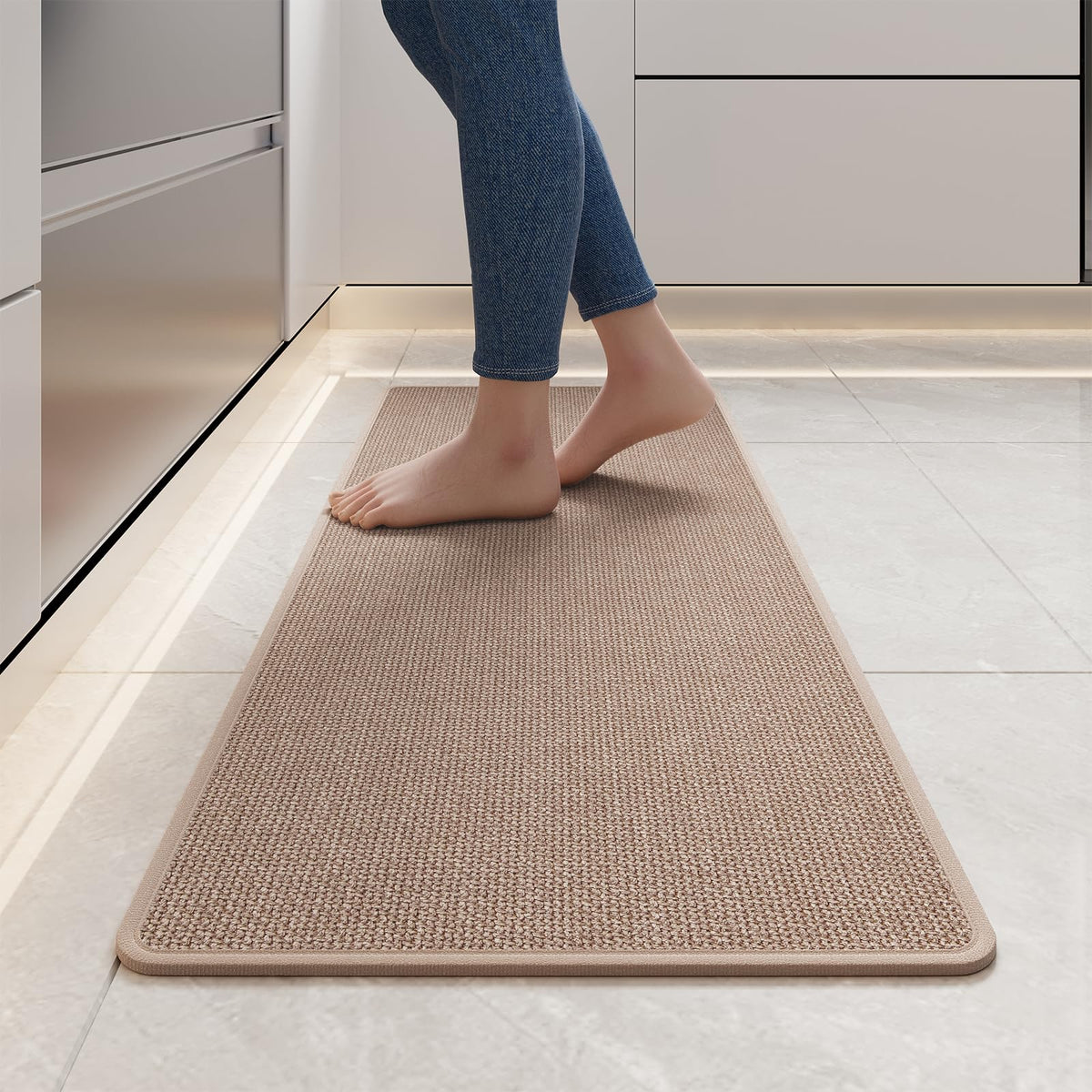 YDKGL Kitchen Rugs Kitchen Mats for Floor Non Slip Washable Brown 17"x30"