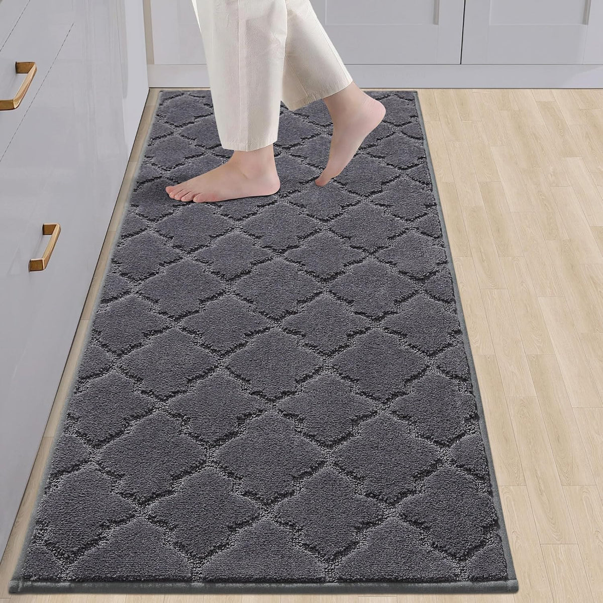 COSY HOMEER Soft Kitchen Floor Mats and Rugs Non Slip 20"x59",Dark Grey