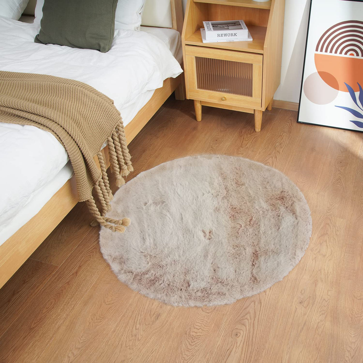 Ghouse Soft Faux Sheepskin Fur Rug 2x4 Black Fluffy Bedside Rugs Plush Rug Shag Nursery Carpet Area Rugs for Living Room Bedroom Playing Room Decor