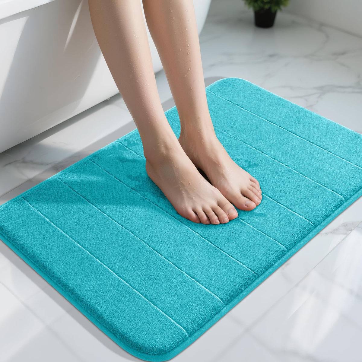 Yimobra Memory Foam Bath Mat, Super Soft & Absorbent Bathroom Rug, Grey