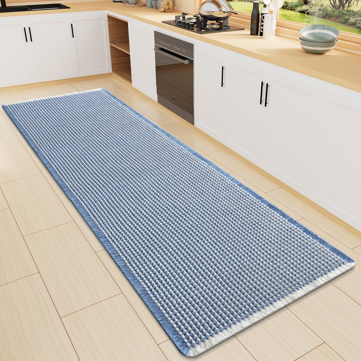 Smiry Waffle Bath Mat 30X20, Extra Soft Absorbent Bathroom Rugs, Brown