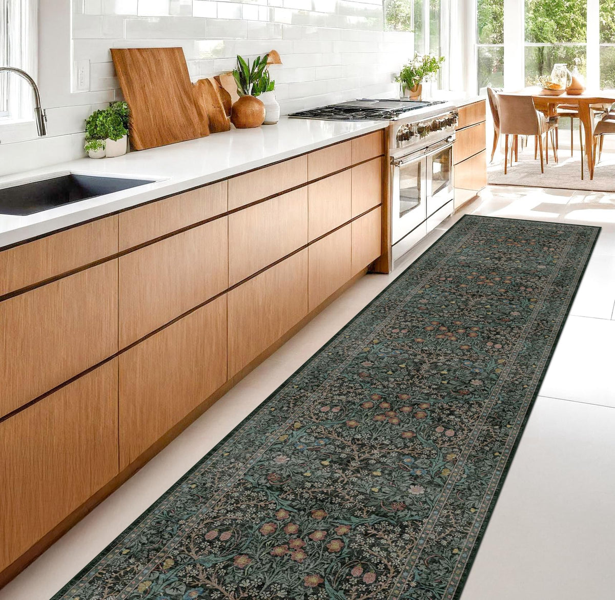 Washable Plum Purple Runner Rug 2x6 - Boho Rug Runner for Bathroom, Kitchen, Indoor Entryway, Low Pile Violet Carpet for Bedroom Bedside, Laundry Room, Hallway Mats for Floor, Stain Resistant