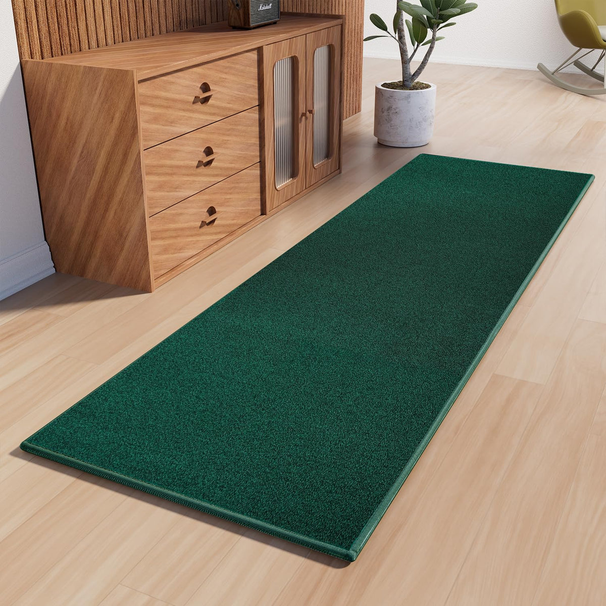 AREDO Runner Rug with Non Slip Rubber Backing 2*6 ft, Washable Soft Floor Carpet for Kitchen, Hallway, Entryway Indoor, Bedroom, Laundry, Low Pile Area Rugs, Solid color with Pointillism style, BLACK