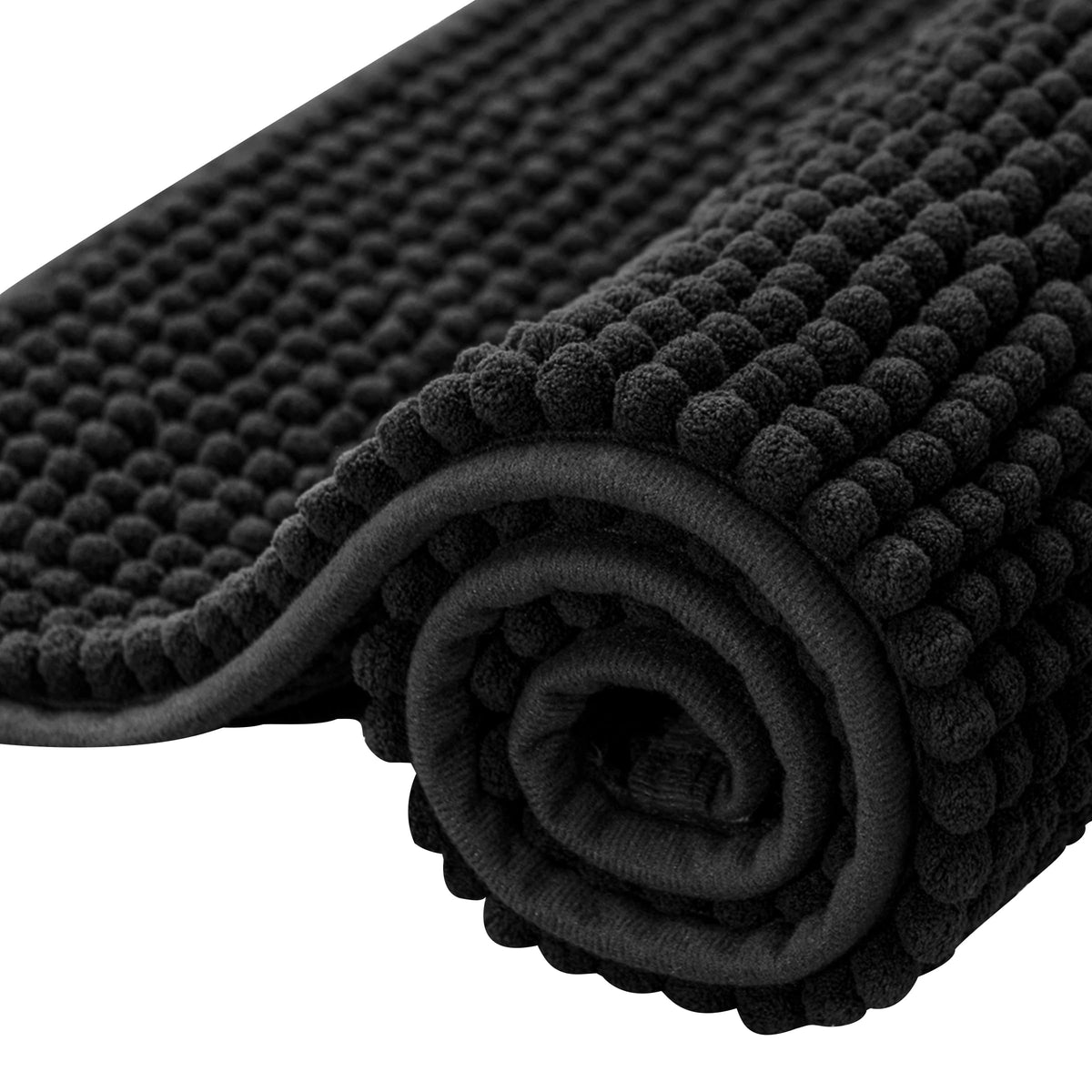SUBRTEX Bathroom Rugs Chenille Bath Rug Soft Short Plush Bath Mat Soft Shower Mat Water Absorbent Shower Mat Quick Dry Machine Washable(White,18" x 24")