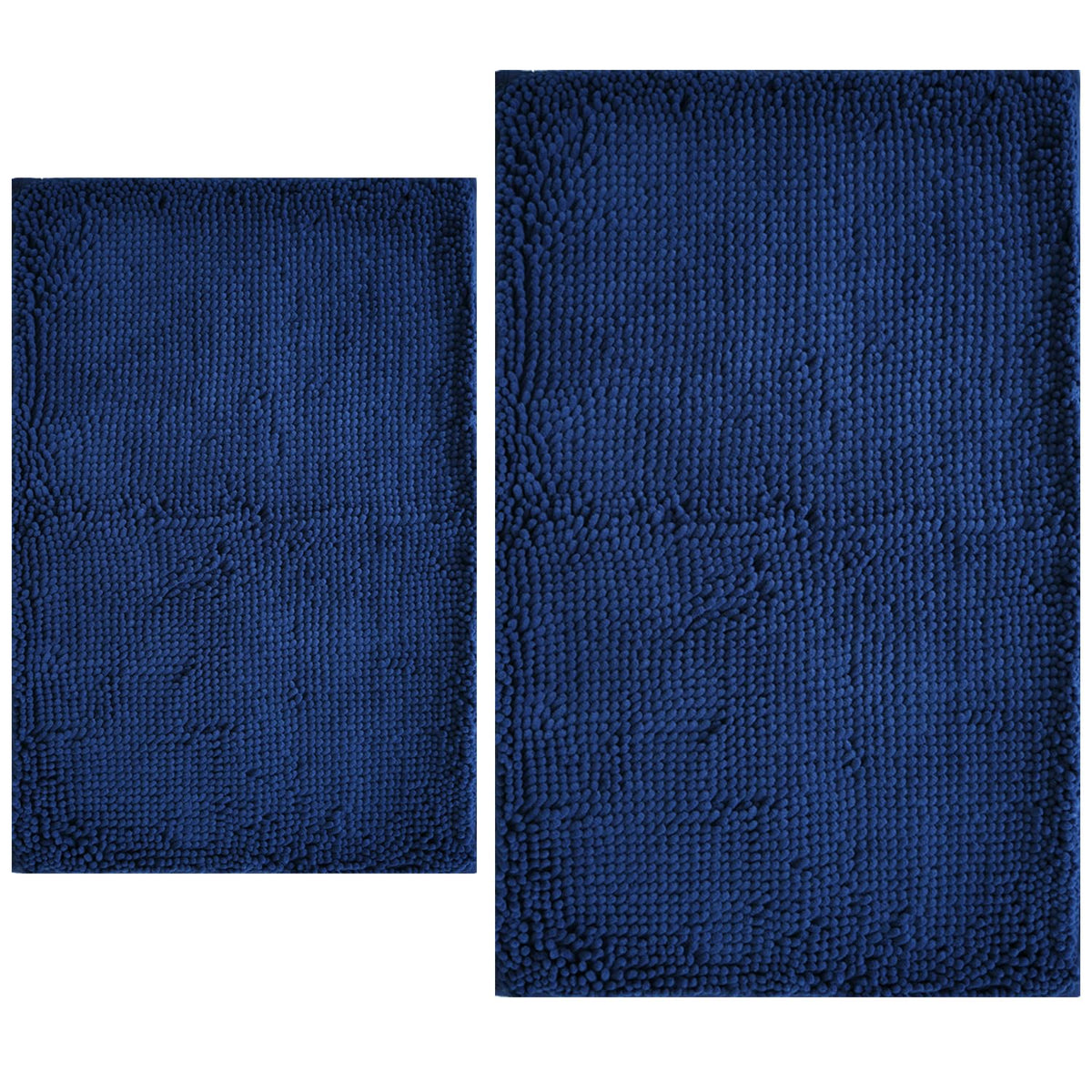 BOANKODU Bathroom Rugs Sets 2 Piece, Extra Soft Chenille Bath Mat Absorbent Bathroom Rug, Bathroom Mat with PVC Non-Slip Bottom, Machine Washable Bath Rugs (32x20 Inch + 24x16 Inch, Light Grey)