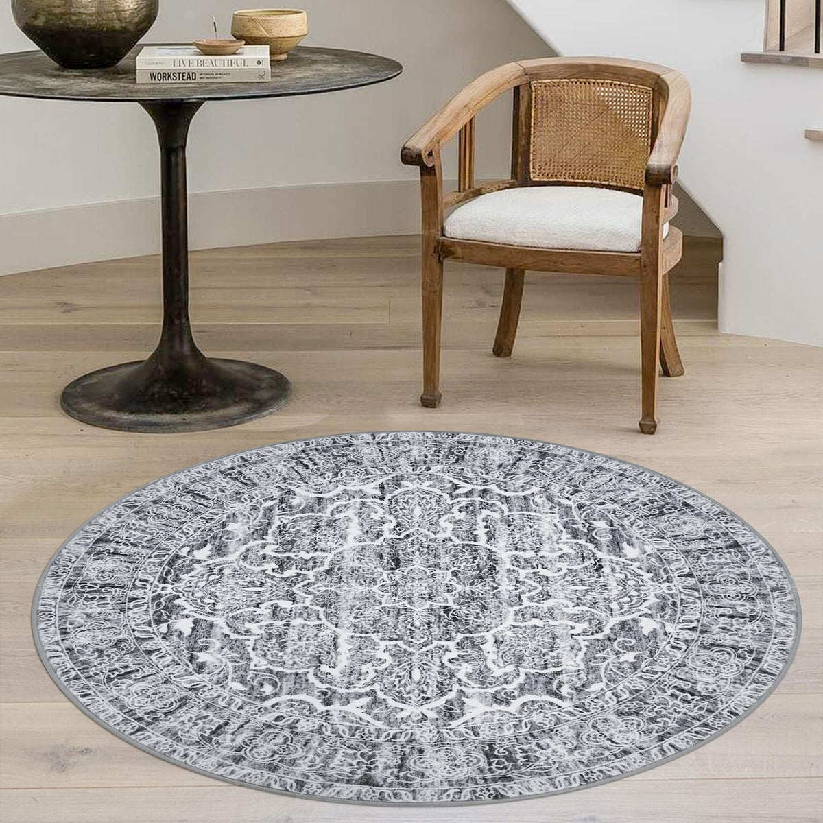 KUTA Entryway Rugs Indoor Washable Small Area Rug 2x3 Blue Entrance Carpet