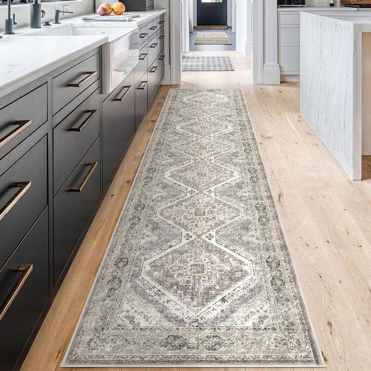 KUTA Entryway Rugs Indoor Washable Small Area Rug 2x3 Blue Entrance Carpet