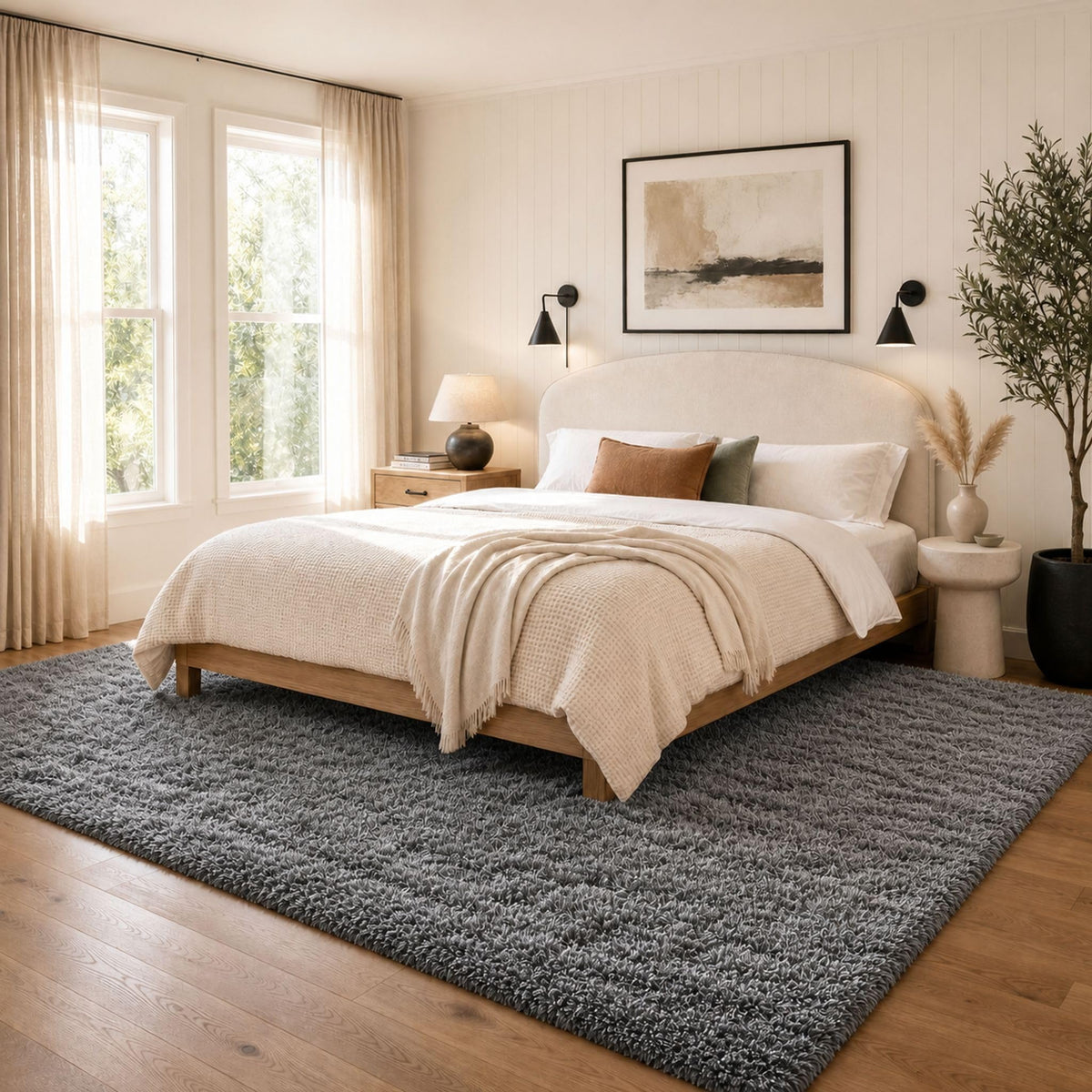 Ophanie Small Rug Upgrade Non Slip Throw Bedside Area Rugs, Fluffy Soft Grey Mini Bedroom Carpet, Affordable Door Entryway Indoor Inside Front Entrance Dog 2x3 Mat, Home Decor Aesthetic, Nursery