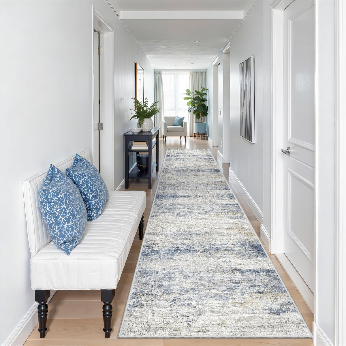 2x8 Runner Rug Non Slip,Washable Hallway Runner Rug,Beige