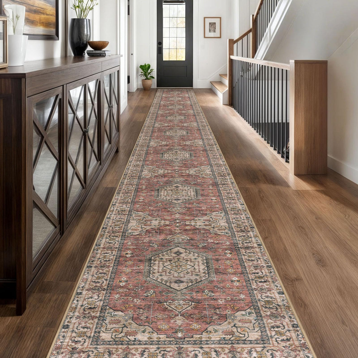 KUTA Entryway Rugs Indoor Washable Small Area Rug 2x3 Blue Entrance Carpet