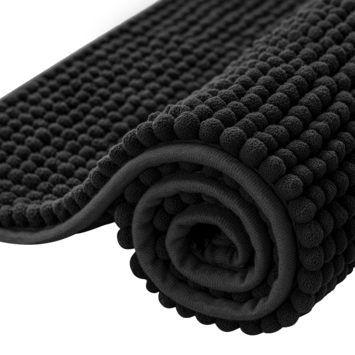 SUBRTEX Bathroom Rugs Chenille Bath Rug Soft Short Plush Bath Mat Soft Shower Mat Water Absorbent Shower Mat Quick Dry Machine Washable(White,18" x 24")