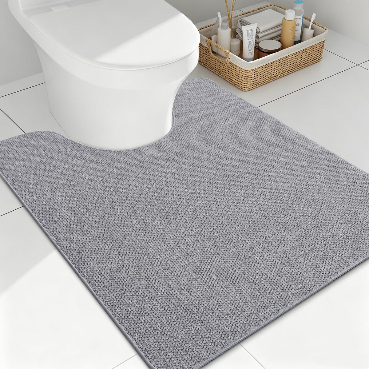 Smiry Ultra Thin Bath Mat 30X20, Non Slip Rubber Washable Bathroom Rugs