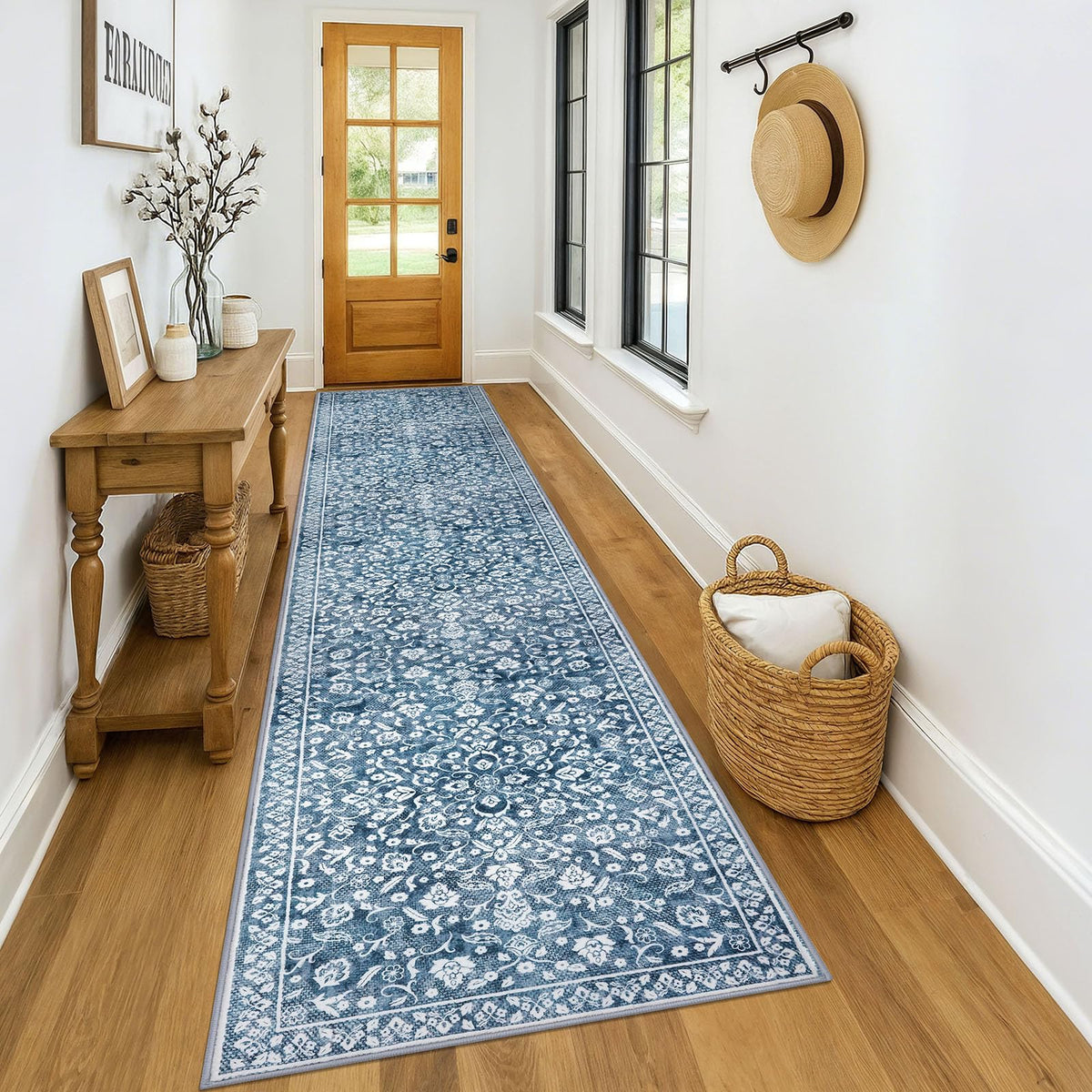 Vintage Washable Entryway Rug 2x3 Small Area Rug Non Slip Door Mat