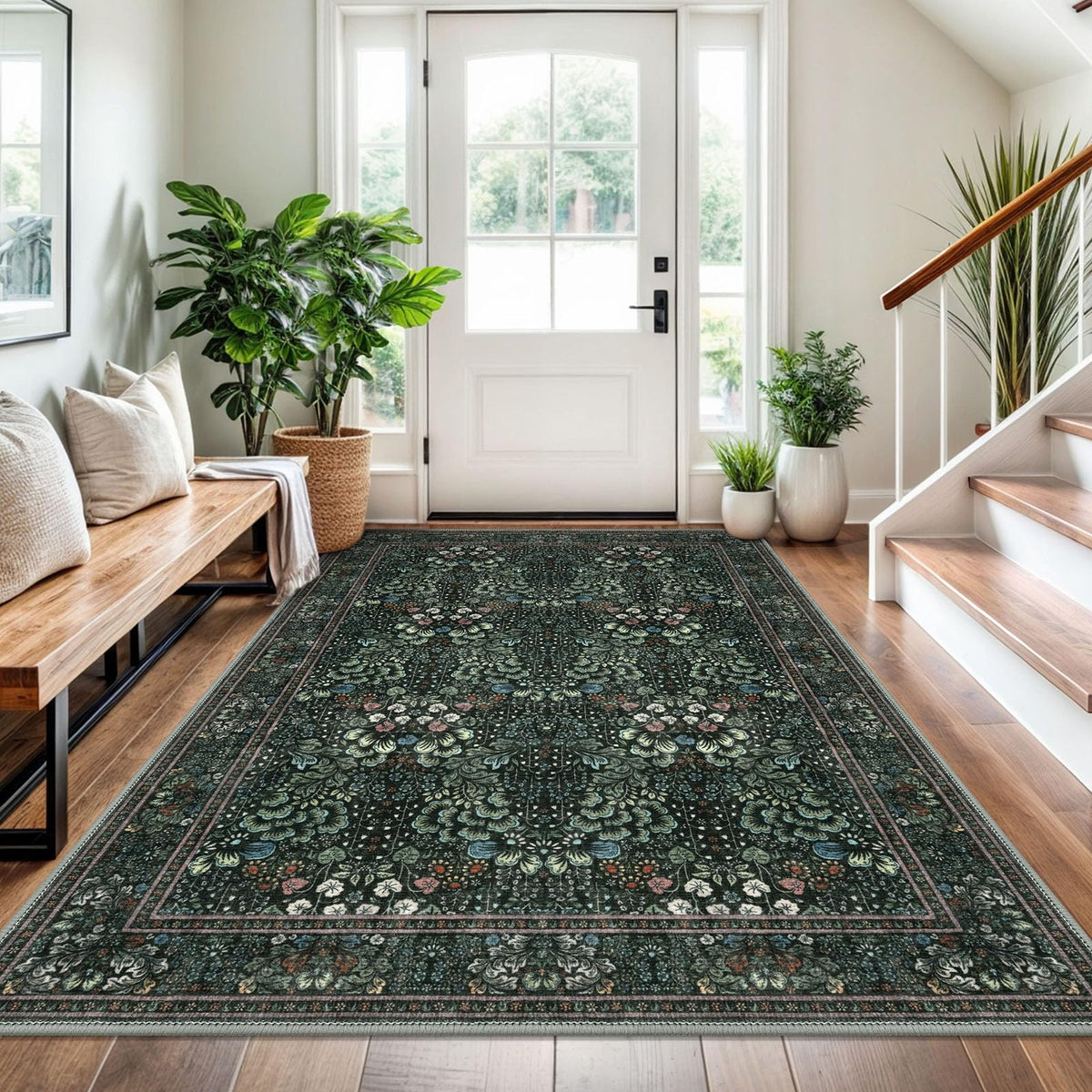 SIILOOM 2x3 Small Washable Area Rug Entryway Door Mat Indoor Kitchen Runner