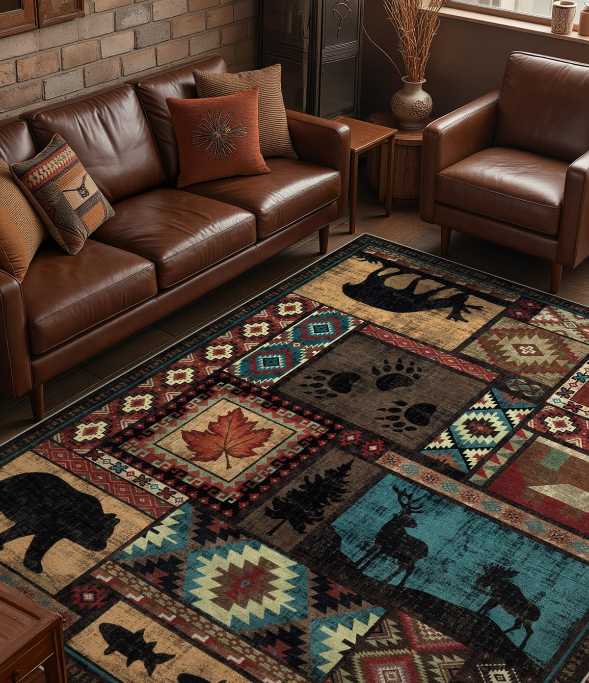 YIHOUSE Washable Rustic Cabin Runner Rug 2x6 Hallway