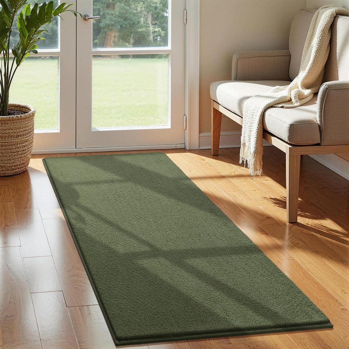 Vasofe Black Hallway Runner Rug, 2x6 Non Slip Runners, Washable Bedroom Rug