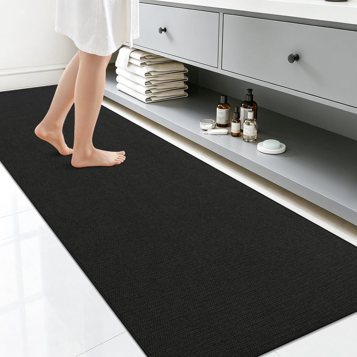 Smiry Ultra Thin Bath Mat 30X20, Non Slip Rubber Washable Bathroom Rugs