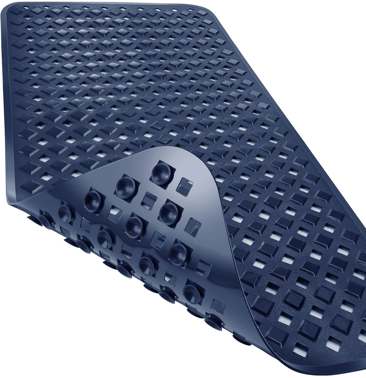 Yimobra Bathtub Mat Non Slip, 35"X16" Shower Mat with Strong Suction Cups & Drain Holes, Long Anti Slip Bath Tub Mat for Inside Shower, Machine Washable Fast Drying, Bathroom Essentials, Clear Blue