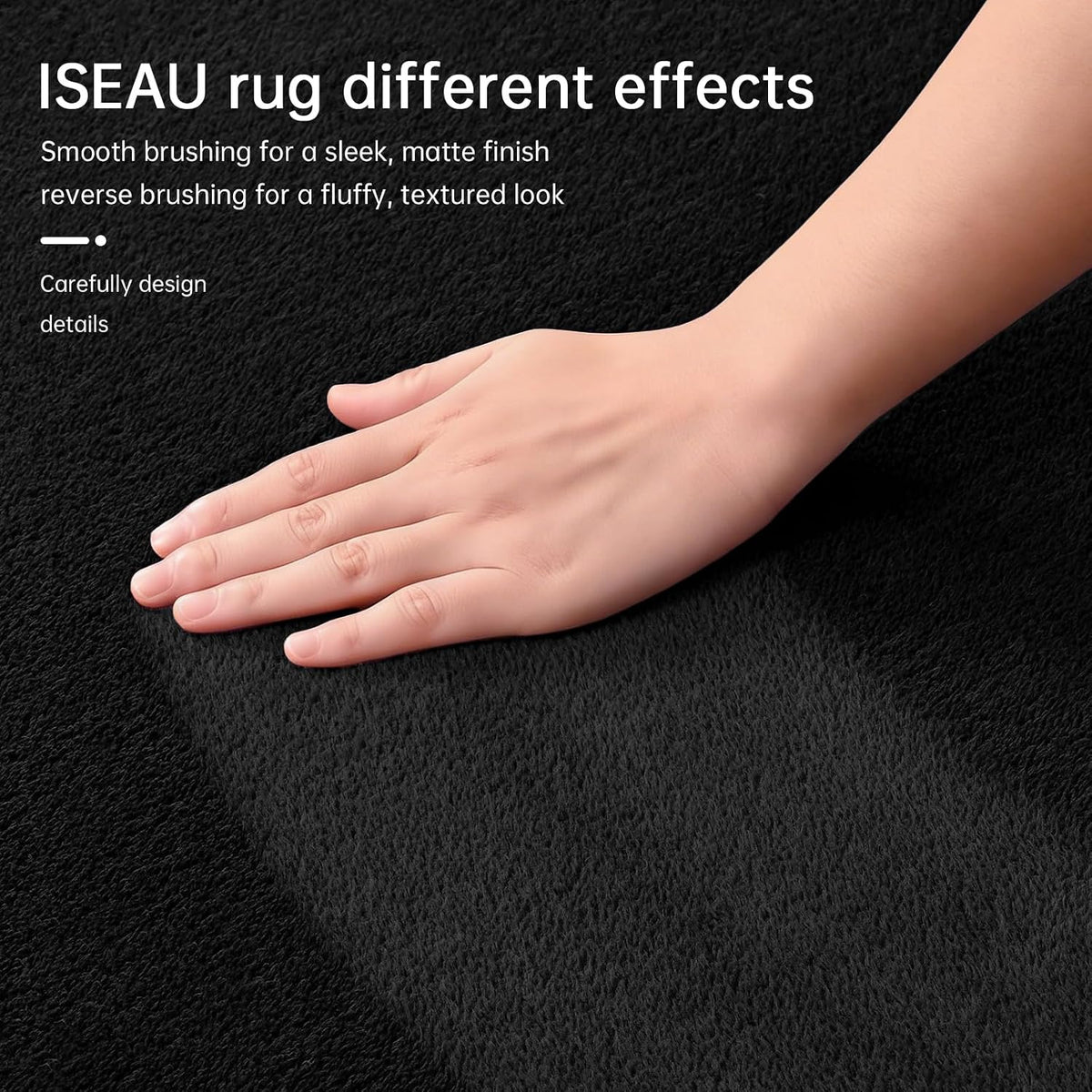 ISEAU 2x6 Soft Runner Rug for Hallway, Washable and Non-Slip, Black