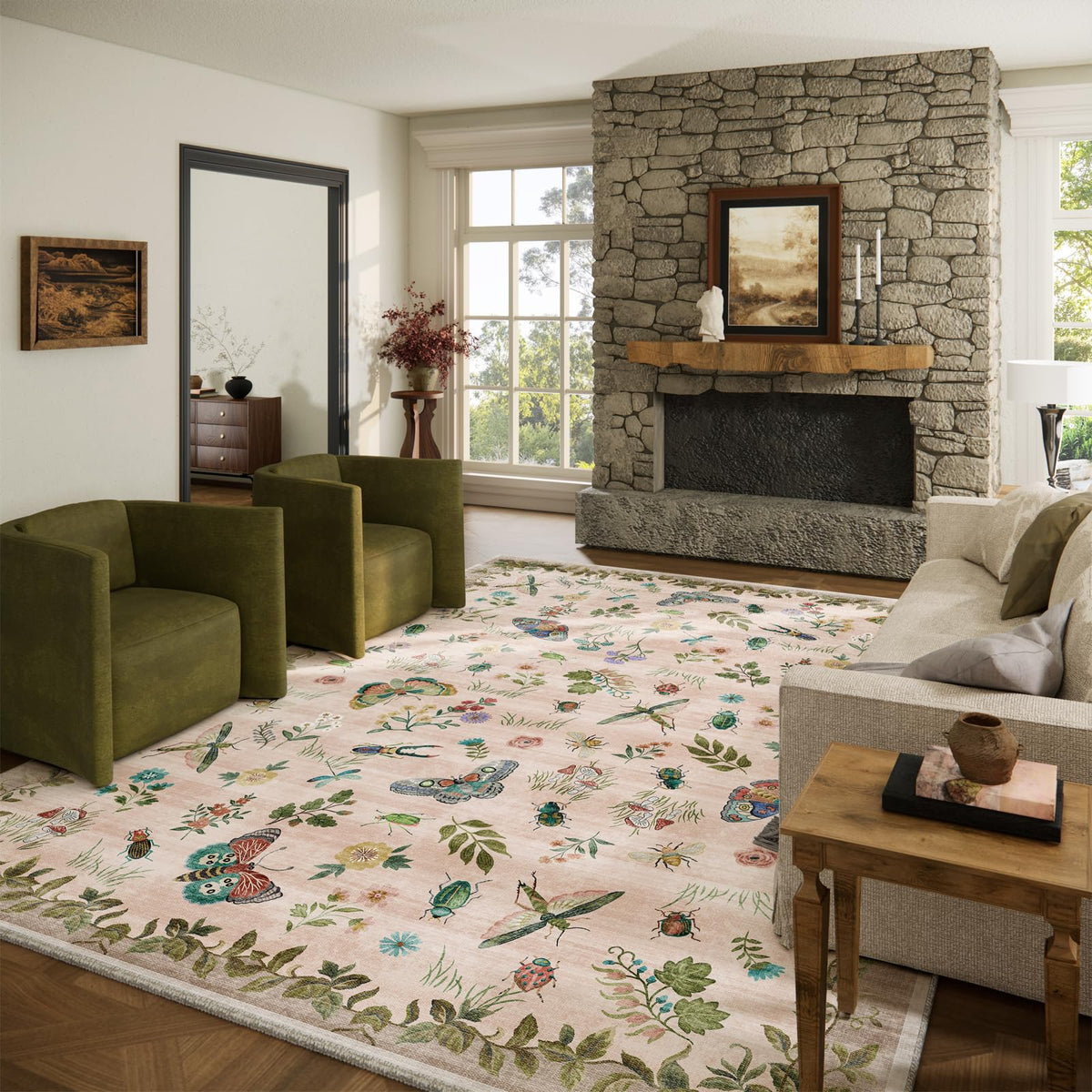 Machine Washable Small Rugs for Entryway: Door Mat Indoor Entrance 2x3 Throw Rug Non-Slip Low Pile Soft Kitchen Rugs for Front Door Indoor Entrance Entry Bedside Kids Room