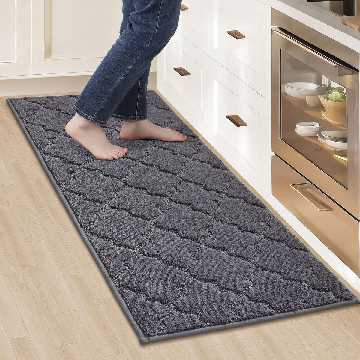 COSY HOMEER Soft Kitchen Floor Mats and Rugs Non Slip 20"x59",Dark Grey