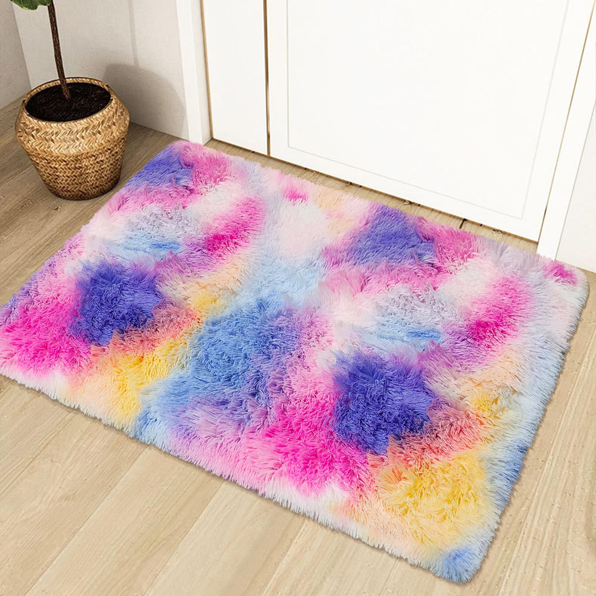 Soft Fluffy Beige Runner Rug for Bedroom, Bedside Long Rug Runner