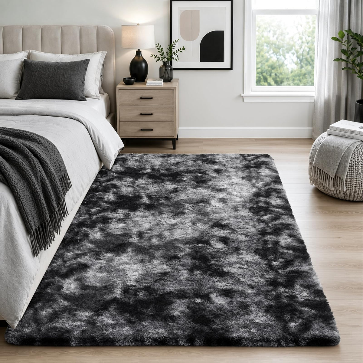 Ophanie Small Rug Upgrade Non Slip Throw Bedside Area Rugs, Fluffy Soft Grey Mini Bedroom Carpet, Affordable Door Entryway Indoor Inside Front Entrance Dog 2x3 Mat, Home Decor Aesthetic, Nursery