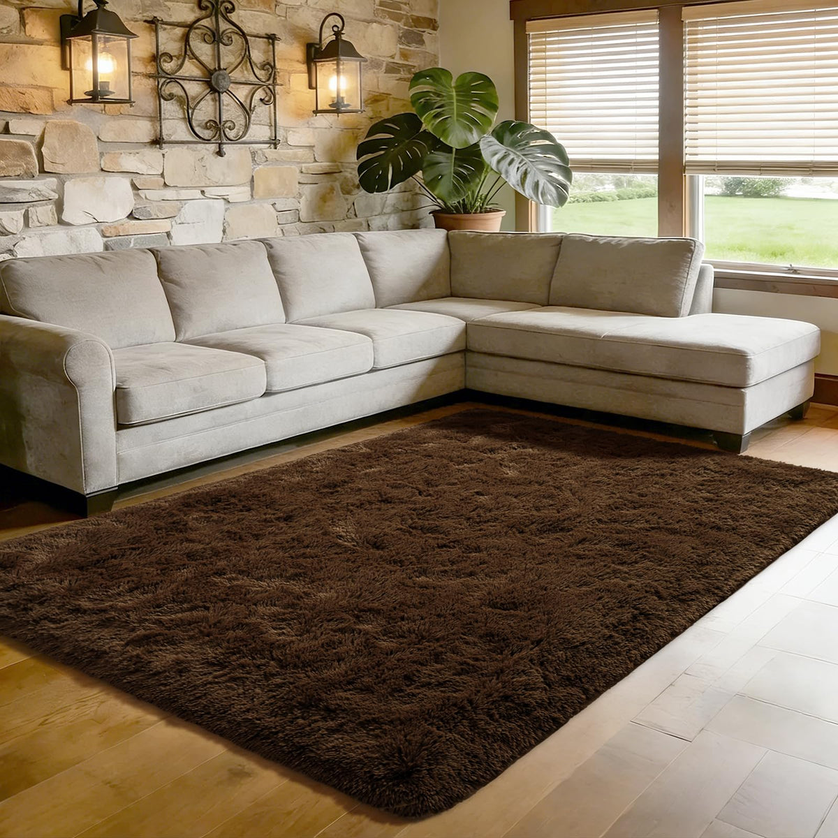 Runner Rug for Bedroom, 2x6 Soft Shag Fluffy Area Rugs for Girls Boy's Room, Plush Shaggy Carpet with Non-Slip Bottom for Living Room Dorm, Olive Green