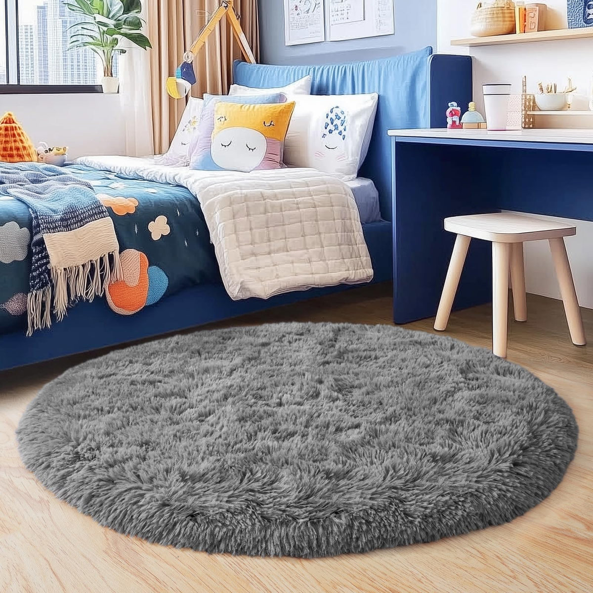 Small Black Area Rug, 2x3 Rug for Bedroom Shaggy Throw Rugs for Dorm Rug, Soft Shag Carpet for Kids Room, Plush Comfy Fluffy Bedside Rug for Home Decor Aesthetic