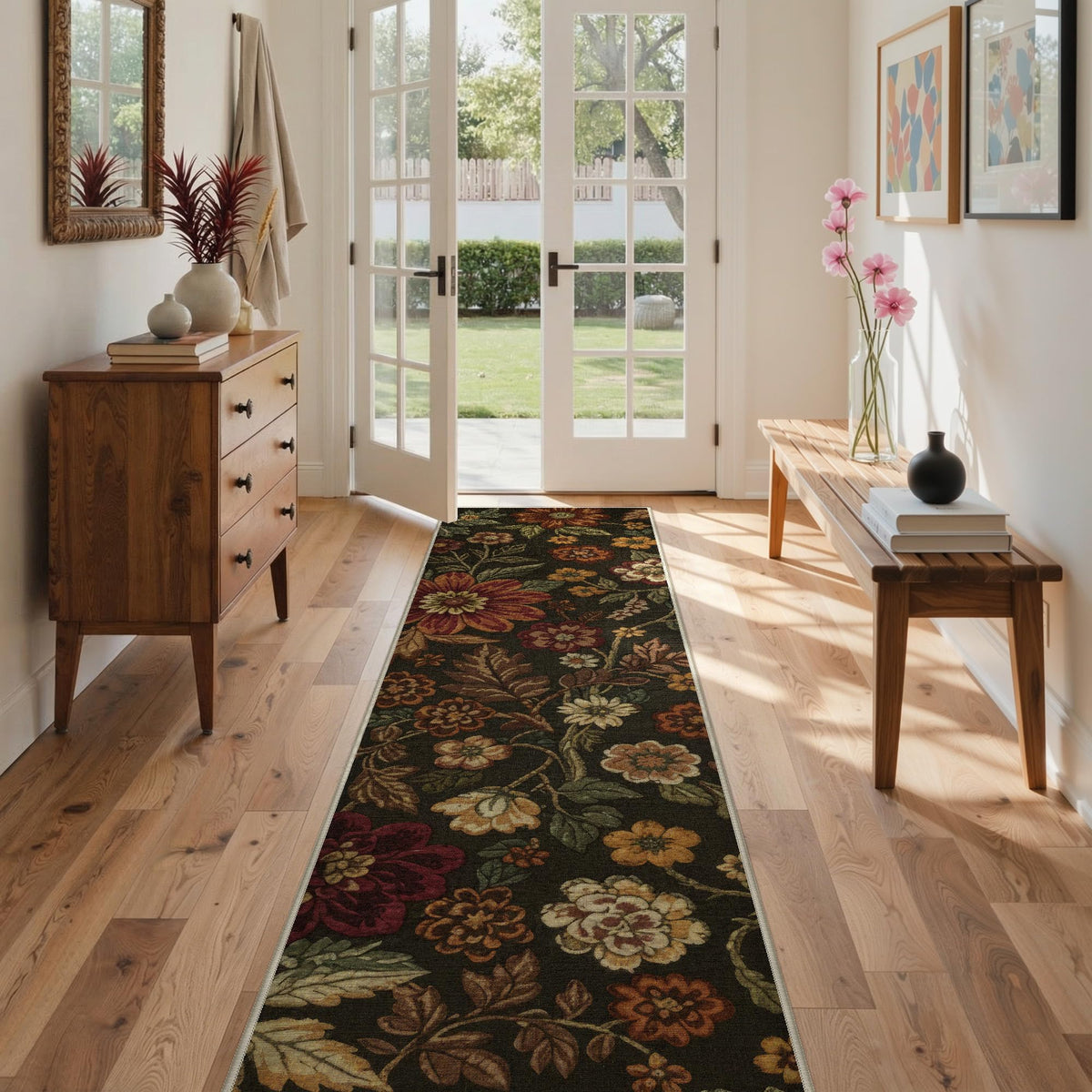 GENIMO 2x5 Washable Runner Rug Non Slip for Hallway, Light Taupe Brown