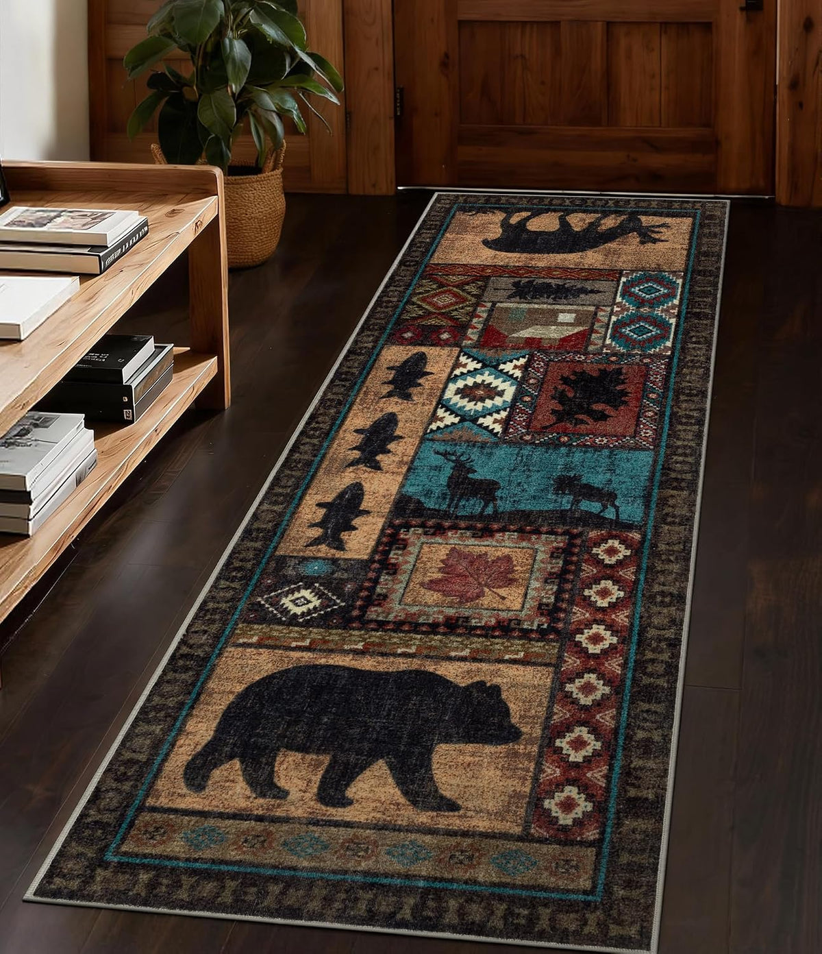 YIHOUSE Washable Rustic Cabin Runner Rug 2x6 Hallway