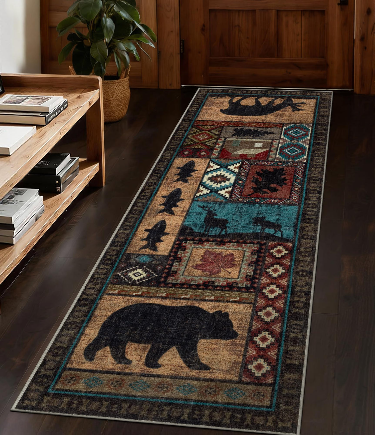 YIHOUSE Washable Rustic Cabin Runner Rug 2x6 Hallway