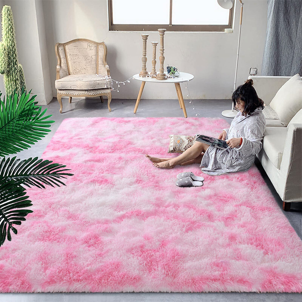 DweIke Fluffy Sage Green Runner Rugs for Bedroom, 2x6 Feet Soft Plush Long Runners for Girls Boys Kids, Non-Slip and Machine Washable Bedside Rug, Small Throw Carpet for Hallway Rooms Decor