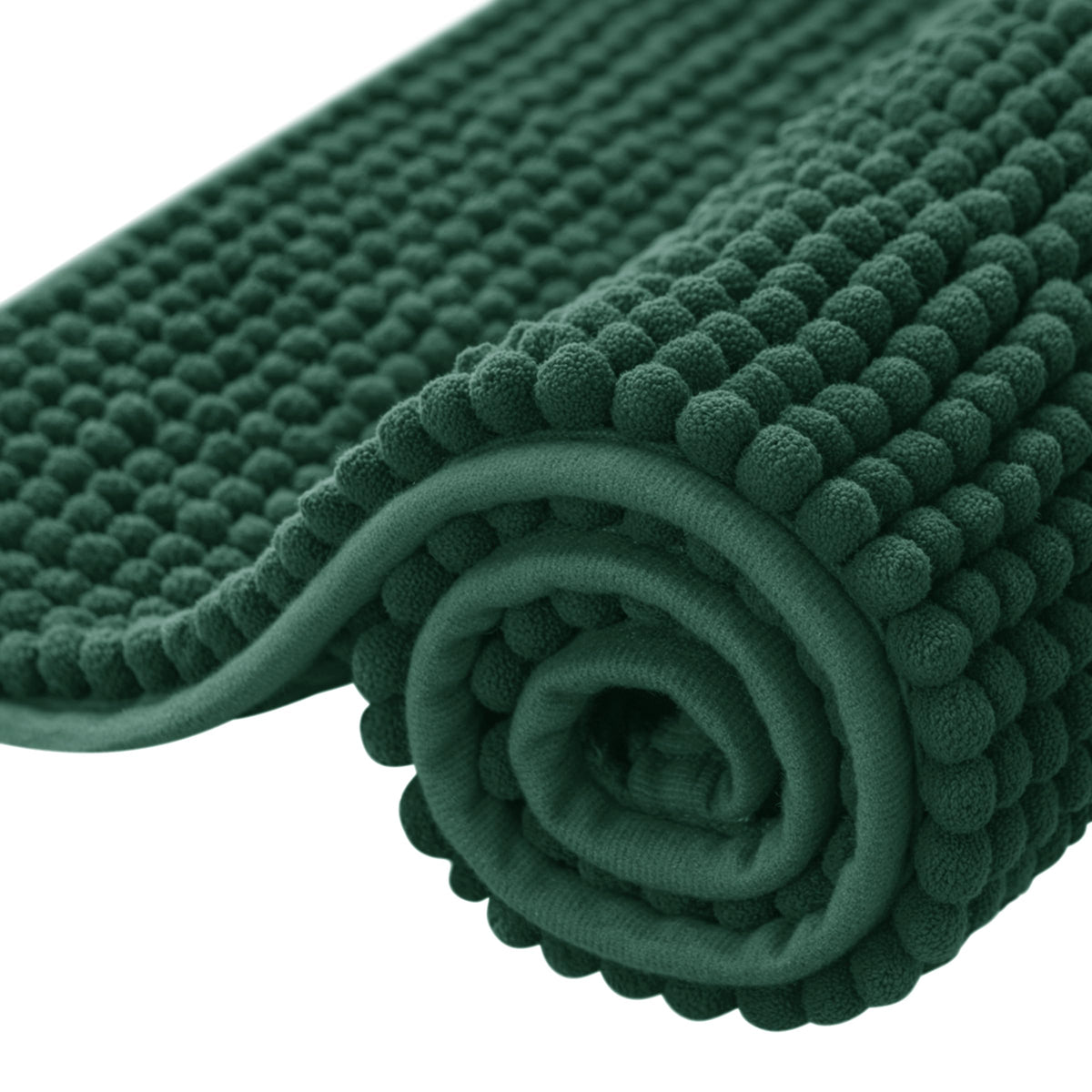 SUBRTEX Bathroom Rugs Chenille Bath Rug Soft Short Plush Bath Mat Soft Shower Mat Water Absorbent Shower Mat Quick Dry Machine Washable(White,18" x 24")