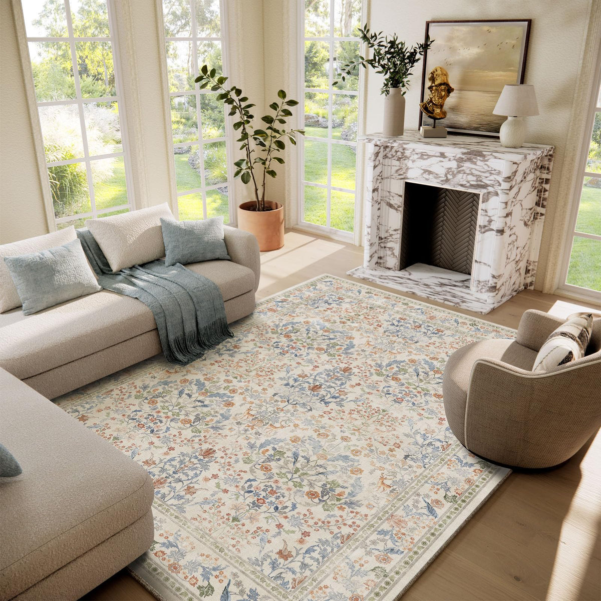 Machine Washable Small Rugs for Entryway: Door Mat Indoor Entrance 2x3 Throw Rug Non-Slip Low Pile Soft Kitchen Rugs for Front Door Indoor Entrance Entry Bedside Kids Room
