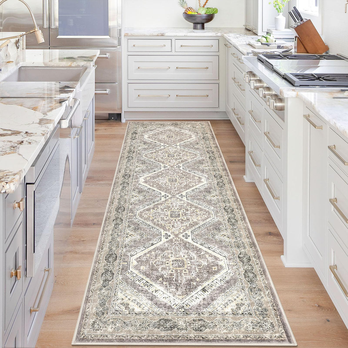 KUTA Entryway Rugs Indoor Washable Small Area Rug 2x3 Blue Entrance Carpet