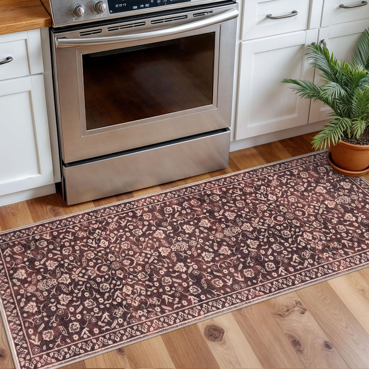 Vintage Washable Entryway Rug 2x3 Small Area Rug Non Slip Door Mat