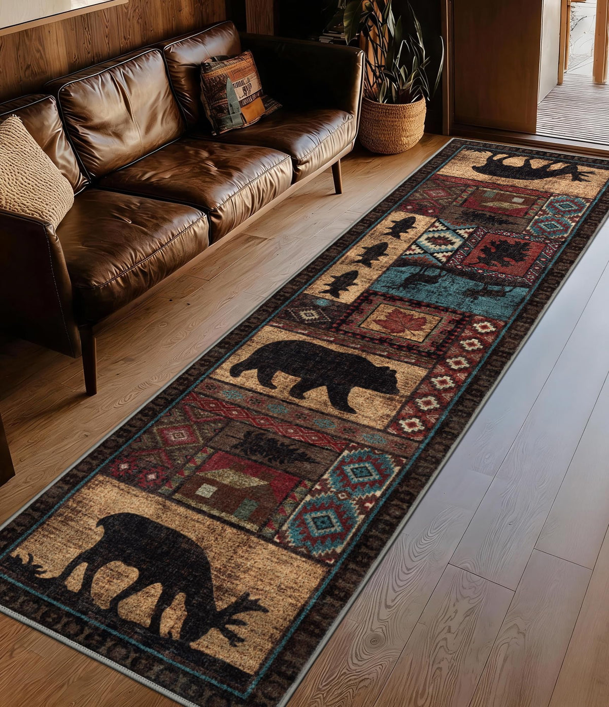 YIHOUSE Washable Rustic Cabin Runner Rug 2x6 Hallway