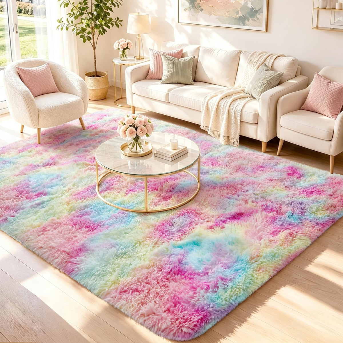 Ophanie 2x6 Washable Runner Rug for Hallway,Non-Slip Fluffy Soft Bedside Rugs, Bedroom Living Room Grey Shaggy Gray Carpet for Kids Girls Boys Dorm Nursery Home Decor Aesthetic