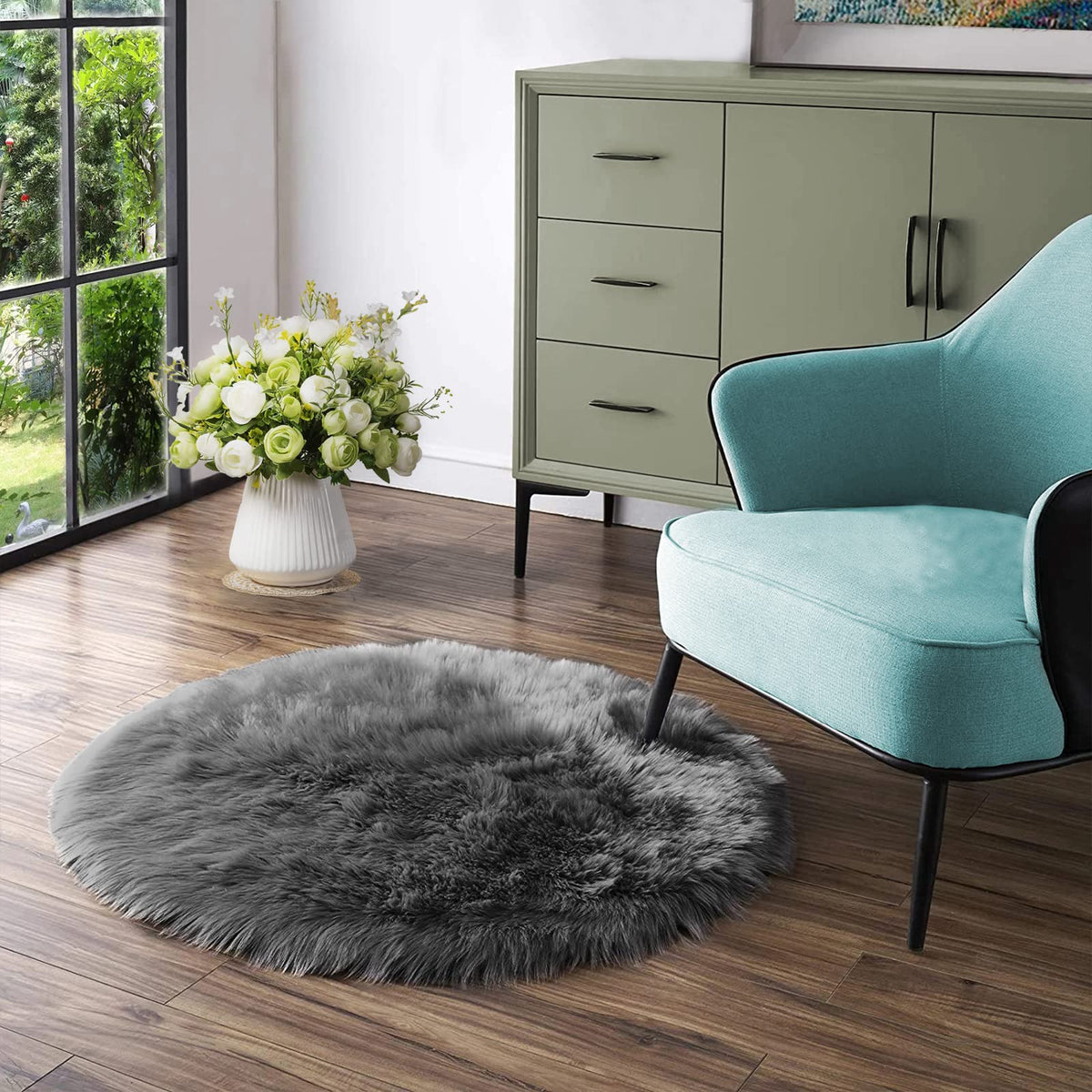 Latepis White Sheepskin Rug 2x3 Faux Fur Sheepskin Rug for Living Room Fluffy Washable Rugs for Bedroom Luxury Room Decor Furry Rugs Rectangle