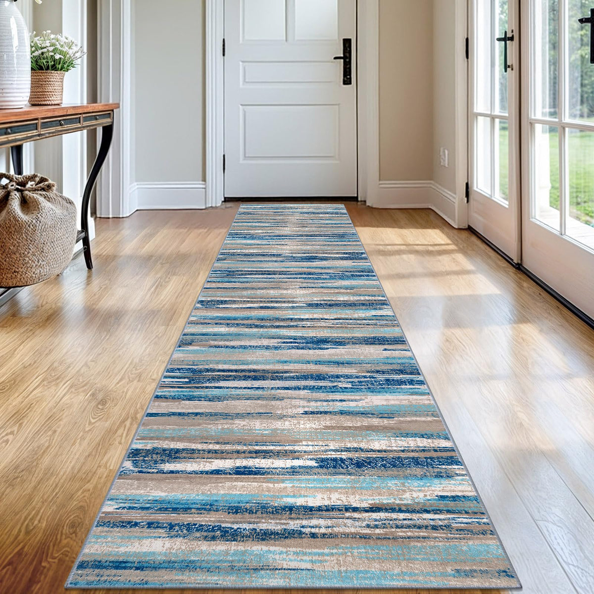 Lansny Abstract 2x3 Area Rug Small Washable Entryway Rug Non Slip Door Mat