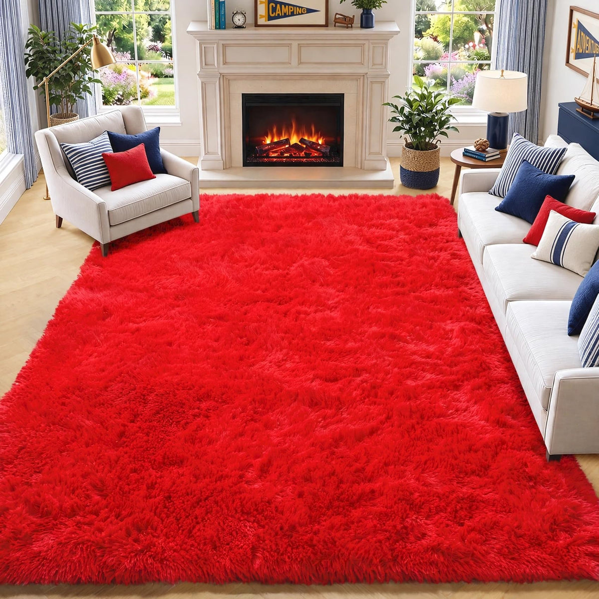 White Runner Rugs for Bedroom Living Room, Fluffy 2x6 Bedside Soft Area Rug