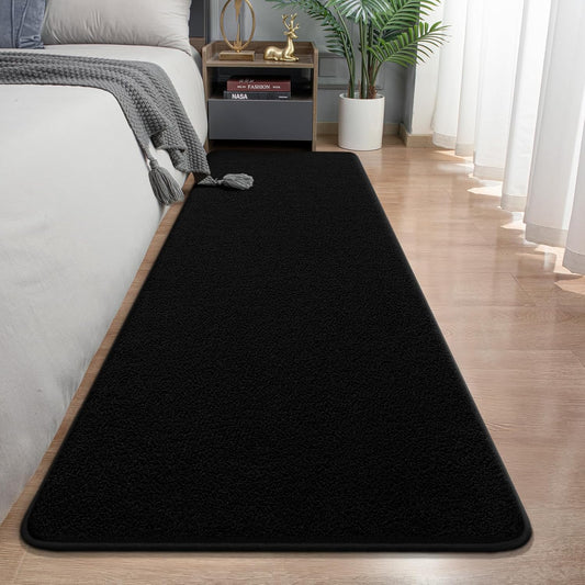 Modern Hallway Runner Rug, 2x6 Black Washable Non Slip Runner Rug