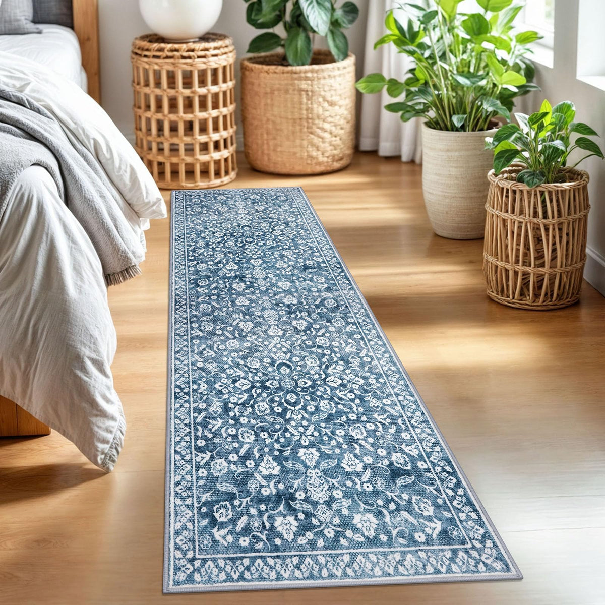 Vintage Washable Entryway Rug 2x3 Small Area Rug Non Slip Door Mat