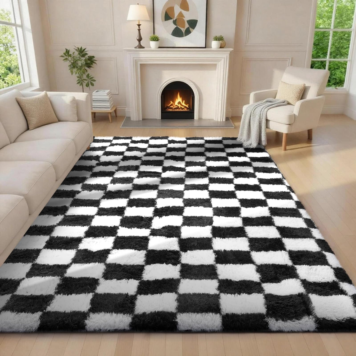 Ophanie 2x6 Washable Runner Rug for Hallway,Non-Slip Fluffy Soft Bedside Rugs, Bedroom Living Room Grey Shaggy Gray Carpet for Kids Girls Boys Dorm Nursery Home Decor Aesthetic