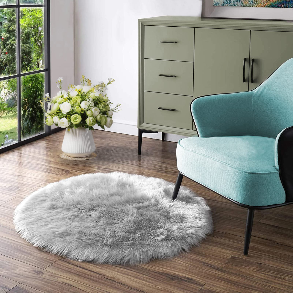 Latepis White Sheepskin Rug 2x3 Faux Fur Sheepskin Rug for Living Room Fluffy Washable Rugs for Bedroom Luxury Room Decor Furry Rugs Rectangle
