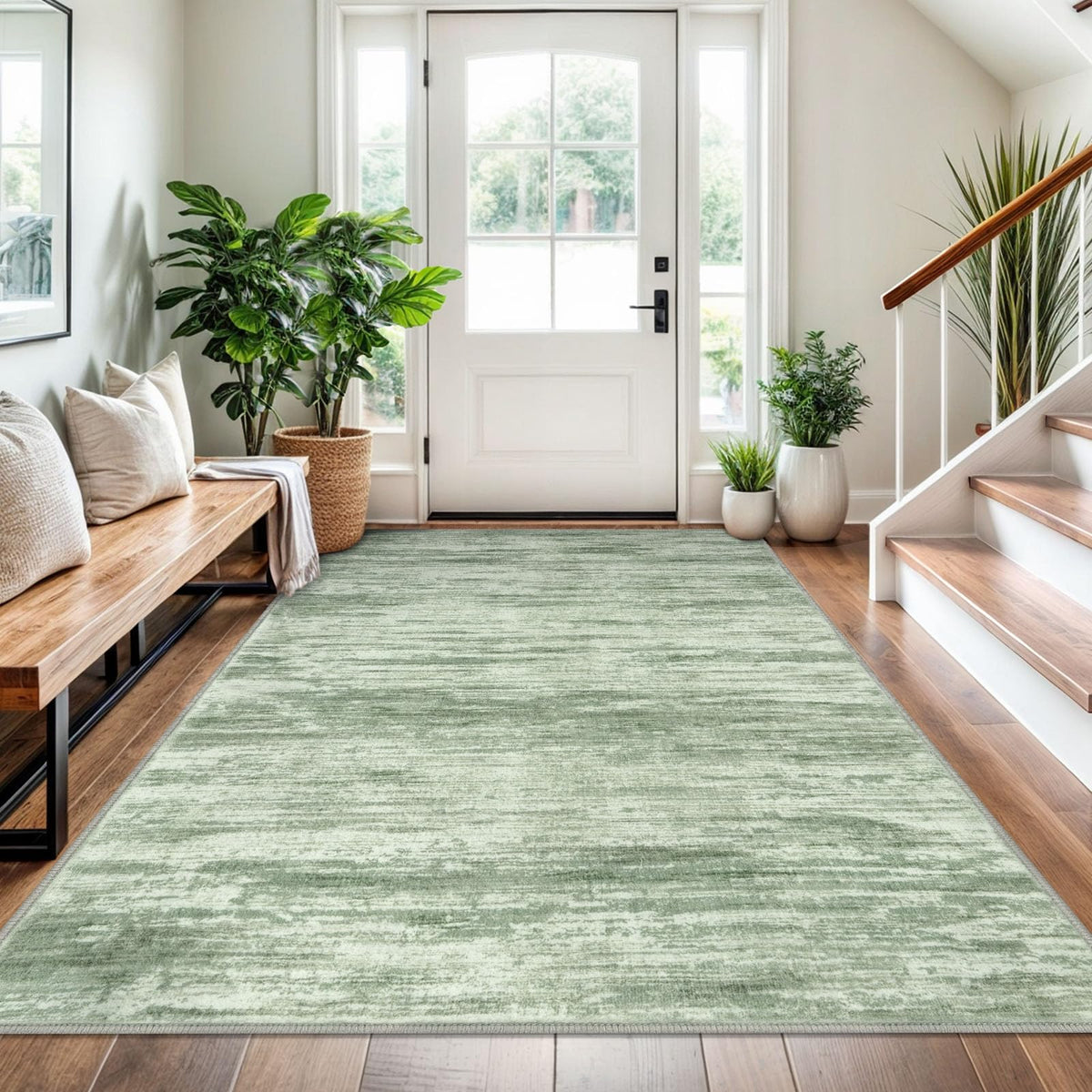 SIILOOM 3x5 Washable Area Rug Non Slip Door Mat Indoor for Entryway Bedside
