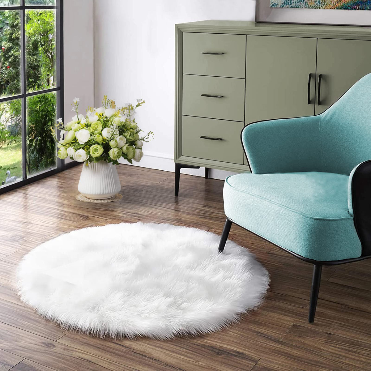 Latepis White Sheepskin Rug 2x3 Faux Fur Sheepskin Rug for Living Room Fluffy Washable Rugs for Bedroom Luxury Room Decor Furry Rugs Rectangle
