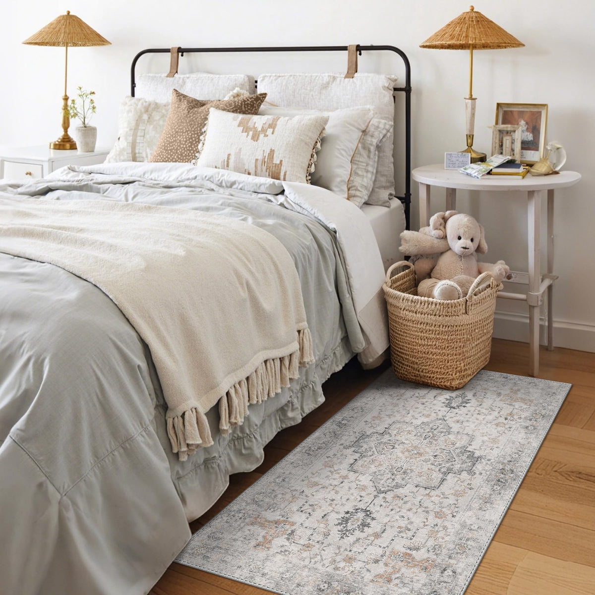 GENIMO 2x5 Washable Runner Rug Non Slip for Hallway, Light Taupe Brown